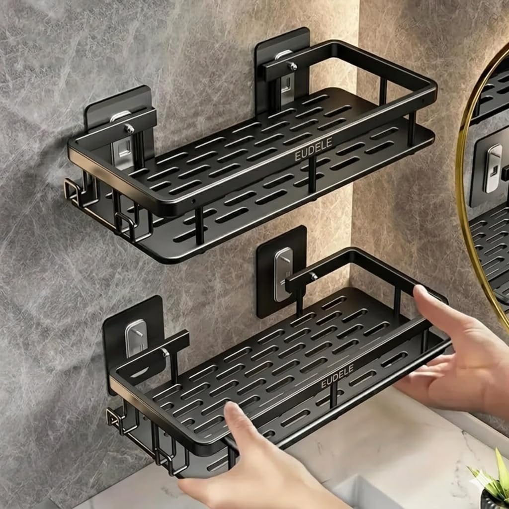 Pointax Rectangular Acrylic Bathroom Shelf Straight Transparent 18 Inch