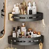 2 Player Adhesive Wall Shelf Set with No Drilling Design Plastic Corner Rack for Bathroom Storage Organizer Shower Accessories