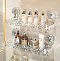 Pointax Rectangular Acrylic Bathroom Shelf Straight Transparent 18 Inch